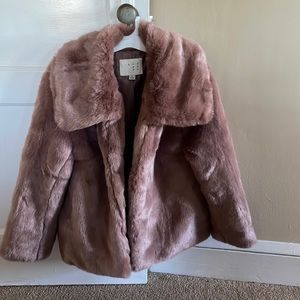 Size small Rose Gold furry coat from Target